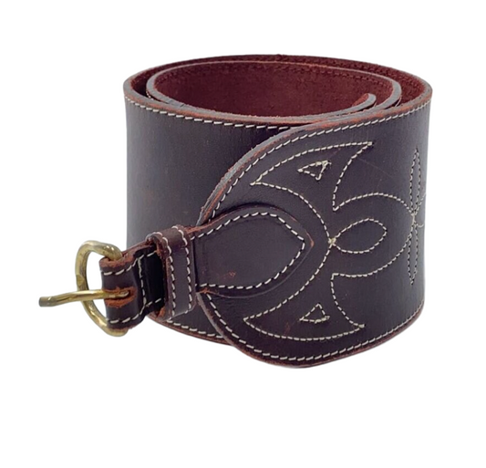 Kenzo Brown Belt Western Stitching