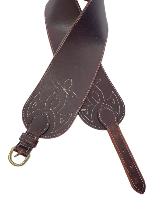Kenzo Brown Belt Western Stitching