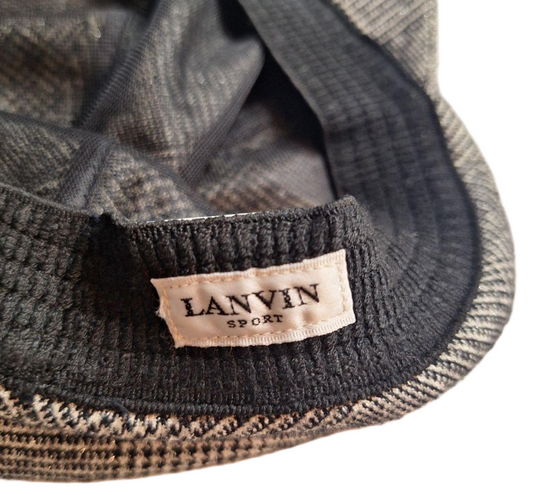 Lanvin Houndstooth Checkered Hunting Round Cap