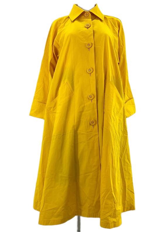 Yves Saint Laurent Button Down Oversized Yellow Coat Sz 34