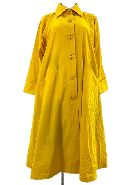 Yves Saint Laurent Button Down Oversized Yellow Coat Sz 34