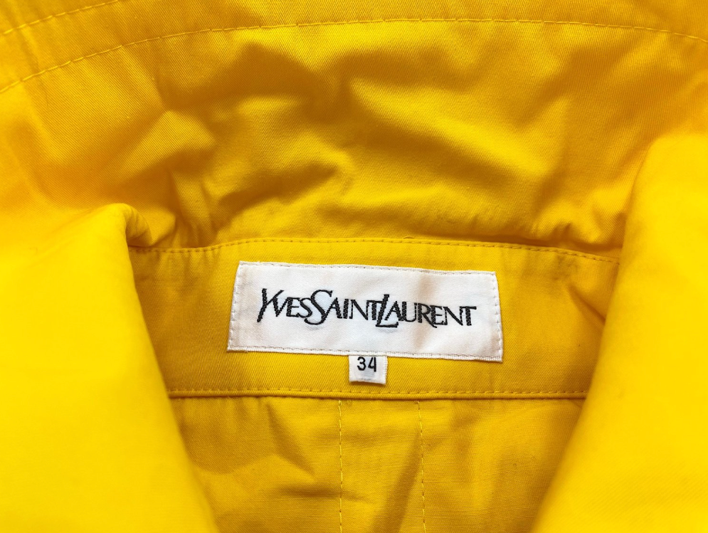 Yves Saint Laurent Button Down Oversized Yellow Coat Sz 34