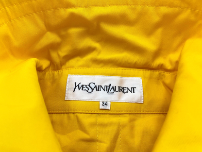 Yves Saint Laurent Button Down Oversized Yellow Coat Sz 34