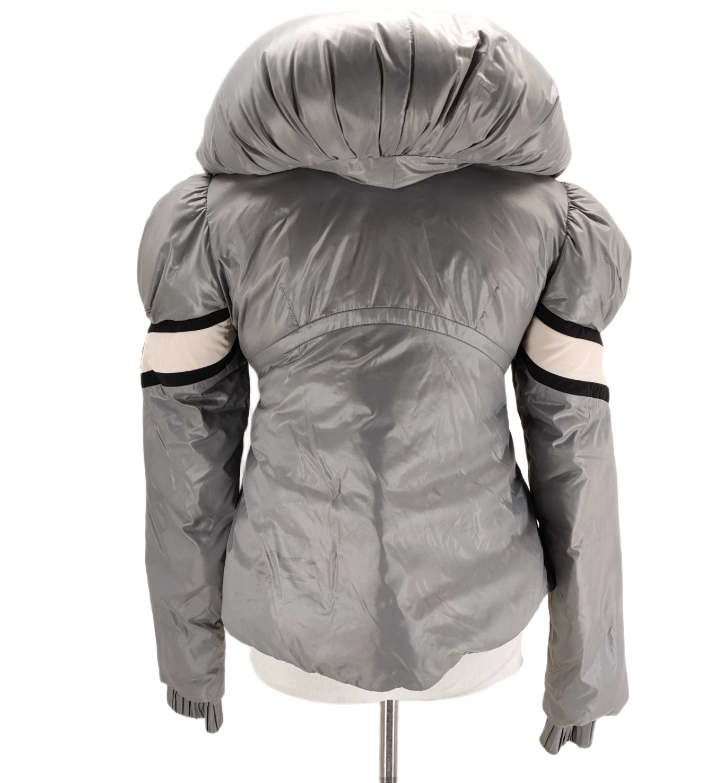 Moncler Down Jacket w Puff Collar & Waist Tie Grey