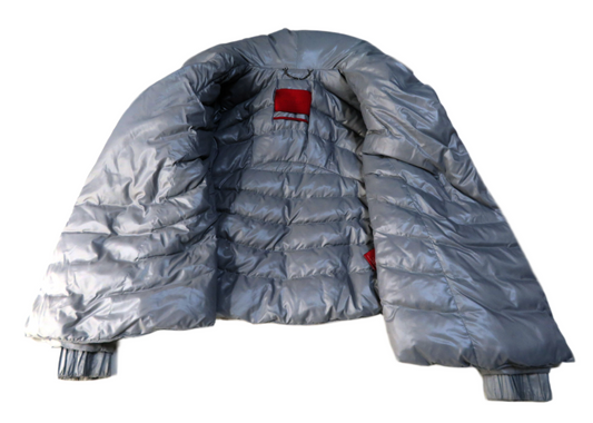 Moncler Down Jacket w Puff Collar & Waist Tie Grey