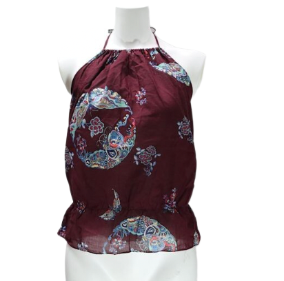 Vivienne Tam Chinese Emblem Butterfly halter neck camisole top