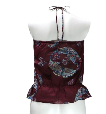 Vivienne Tam Chinese Emblem Butterfly halter neck camisole top