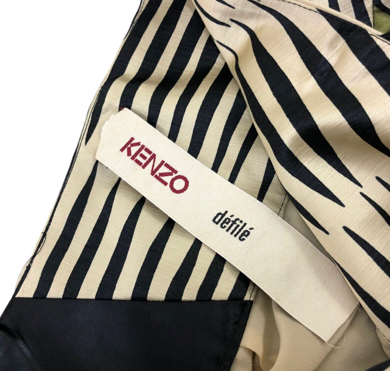 Kenzo Halterneck 100% Silk Tribal Print Maxi Dress Sz 38