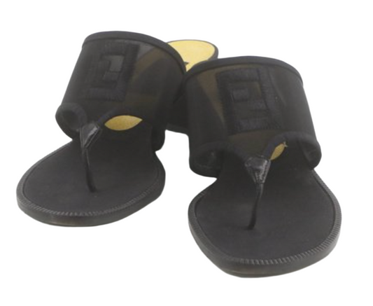 Fendi Mesh Zucca Logo Sandals Sz 38