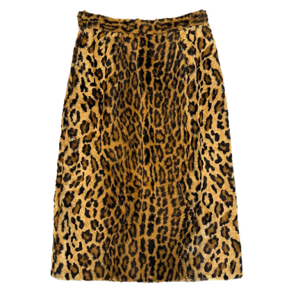 Valentino Garavini Leopard Fur Pencil Skirt