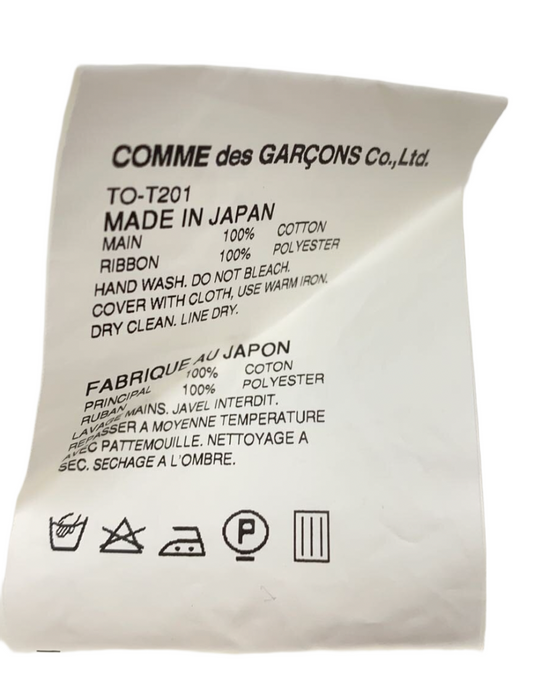 Tricot Comme Des Garcons Boat Neck SS Tee w Silver Ribbon Badges AD2014