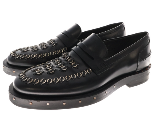 Lanvin Piercing Black Loafers Mens Sz 8