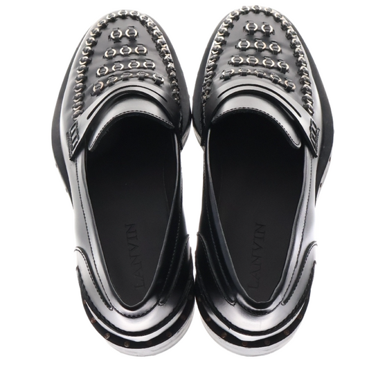 Lanvin Piercing Black Loafers Mens Sz 8