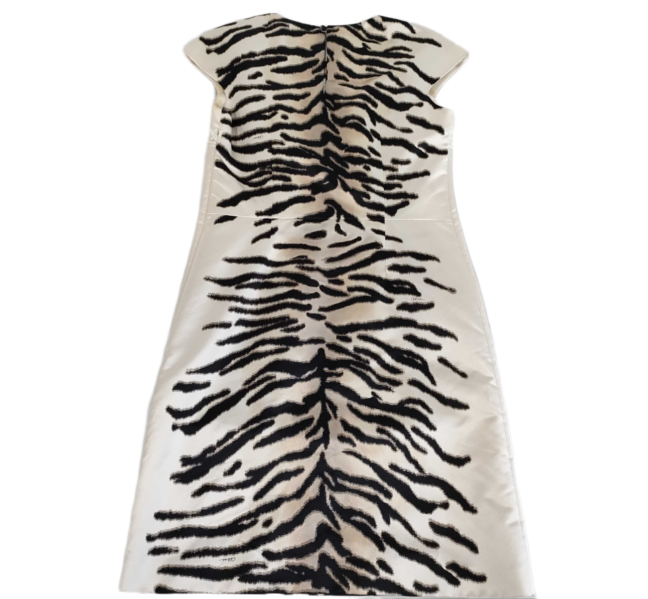 Celine Silk Zebra Sless Dress Sz 40