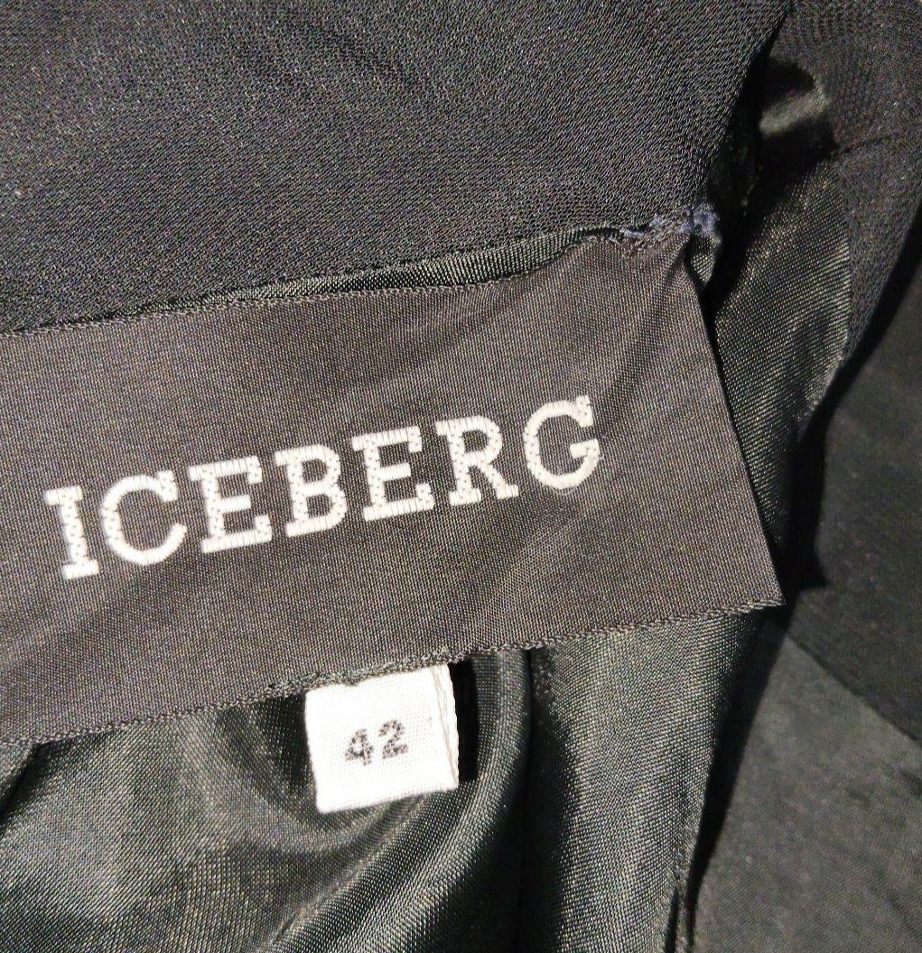 Iceberg Italian Sequin Mock Neck Sless Midi Dress Sz 42