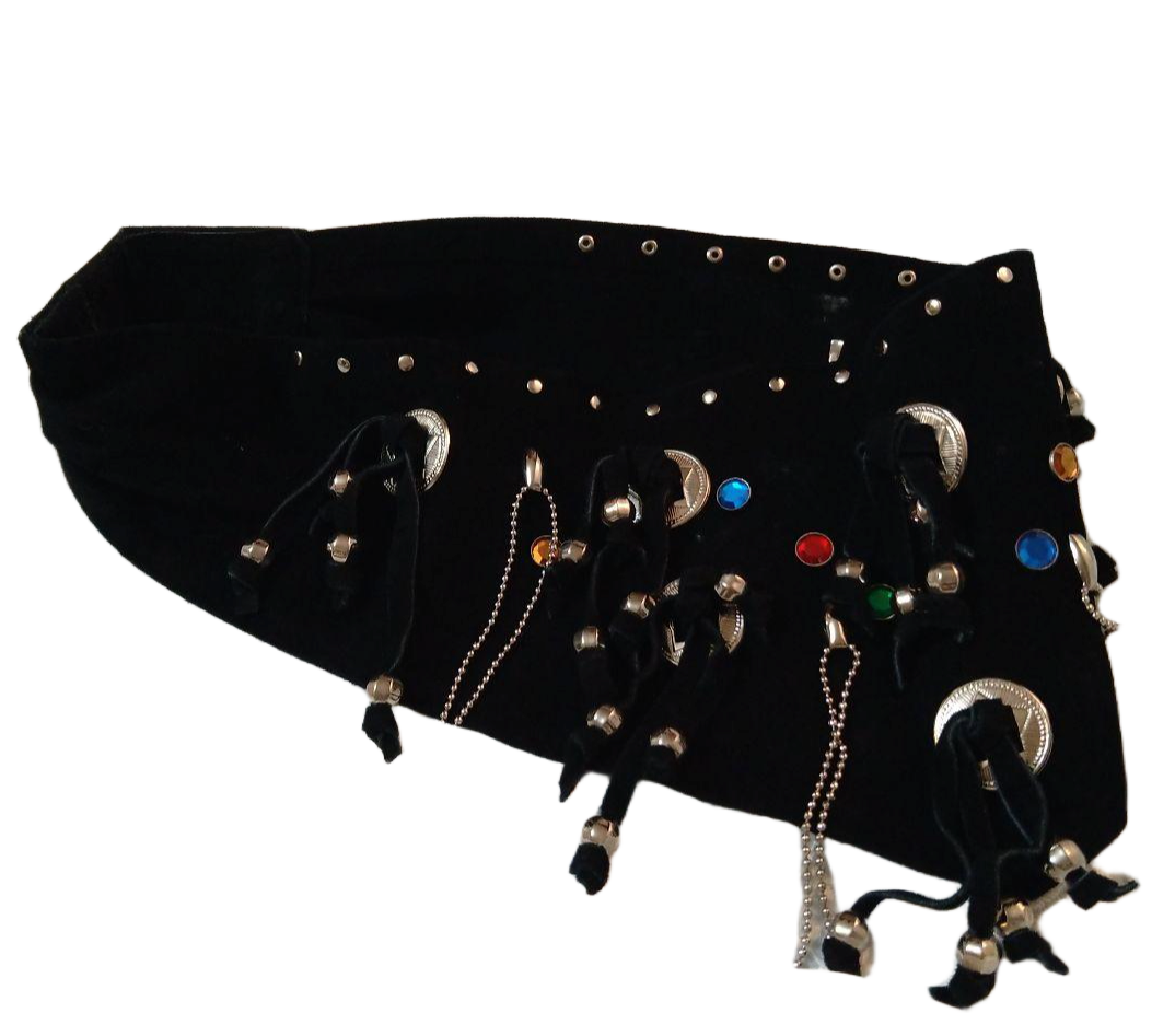Suede Leather Western Studded Fringe Belt Made in Italy