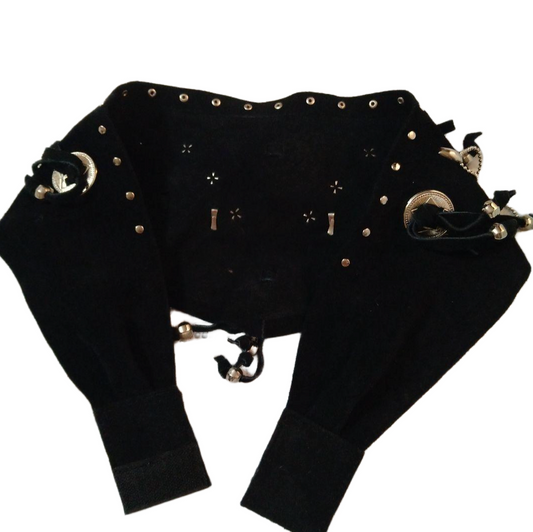 Suede Leather Western Studded Fringe Belt Made in Italy