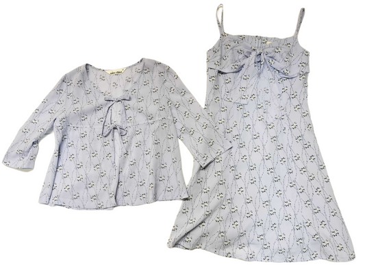 Miss Chloe Floral Sheer Cardigan/Cami Dress Set