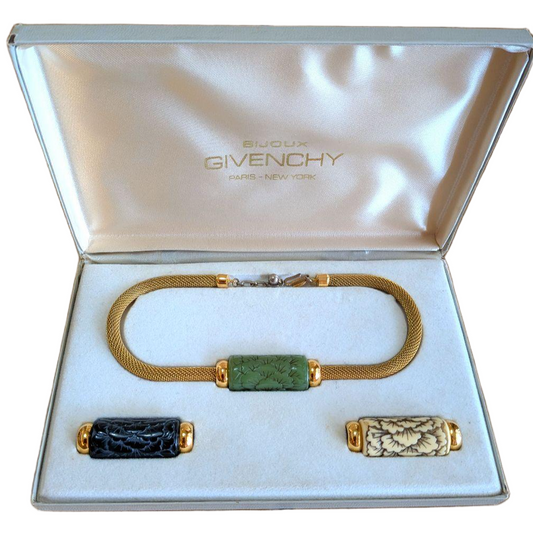 Givenchy Interchangeable Stone Necklace w Box