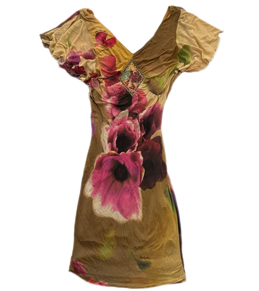 Class Roberto Cavalli Floral SS Flare Bodycon Dress