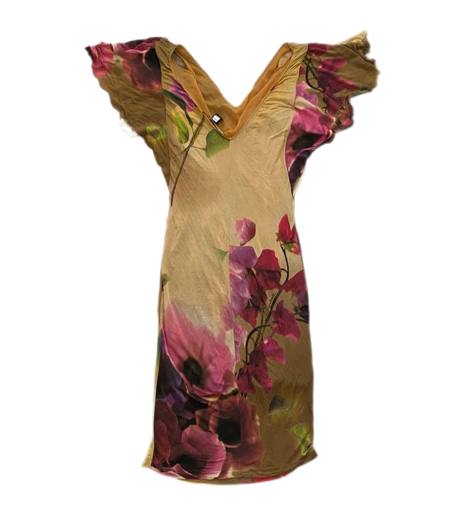 Class Roberto Cavalli Floral SS Flare Bodycon Dress