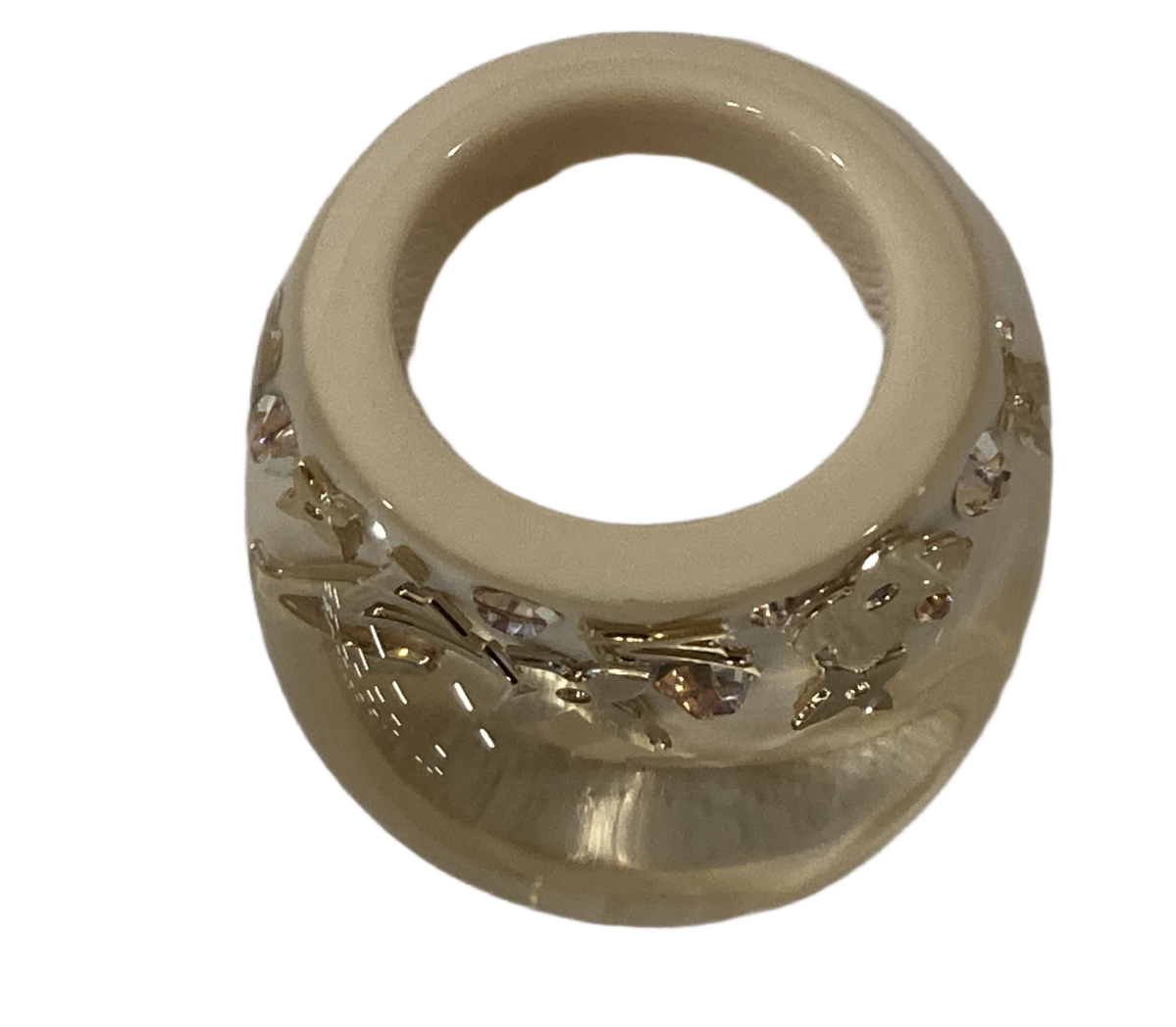 Louis Vuitton Berg Ankle-John White Monogram Acrylic Ring