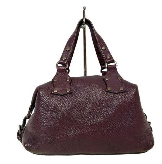 Mulberry Leather Purple Pocket Double Strap Tote Handbag