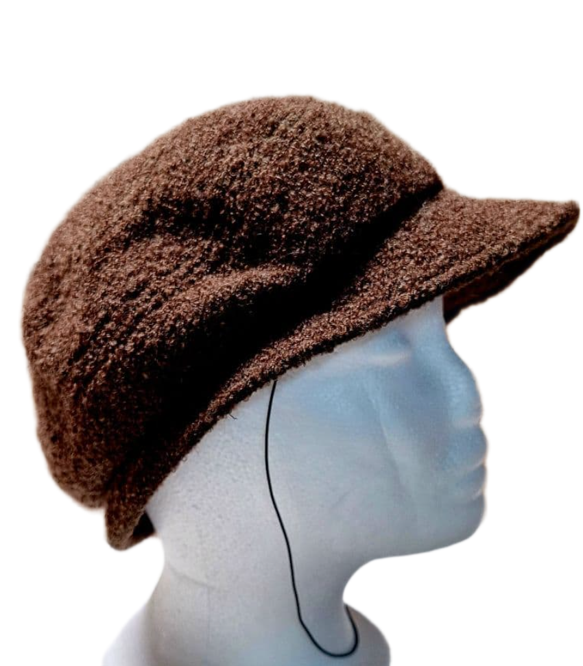Jean Louis Scherrer Brown Tweed Short Brim Hat