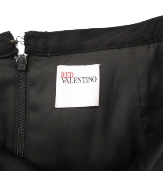 Red Valentino Goat Fur Skirt w Fur Trimming