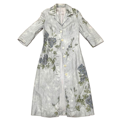 Dolce & Gabbana Floral Silk Linen Summer Coat
