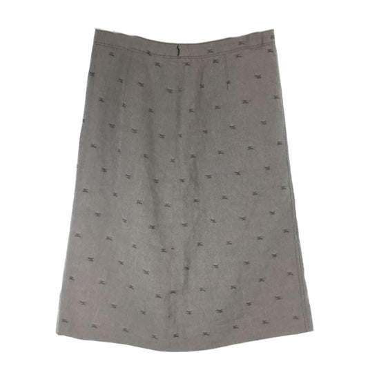 Burberry London Logo Print Midi A Line Skirt