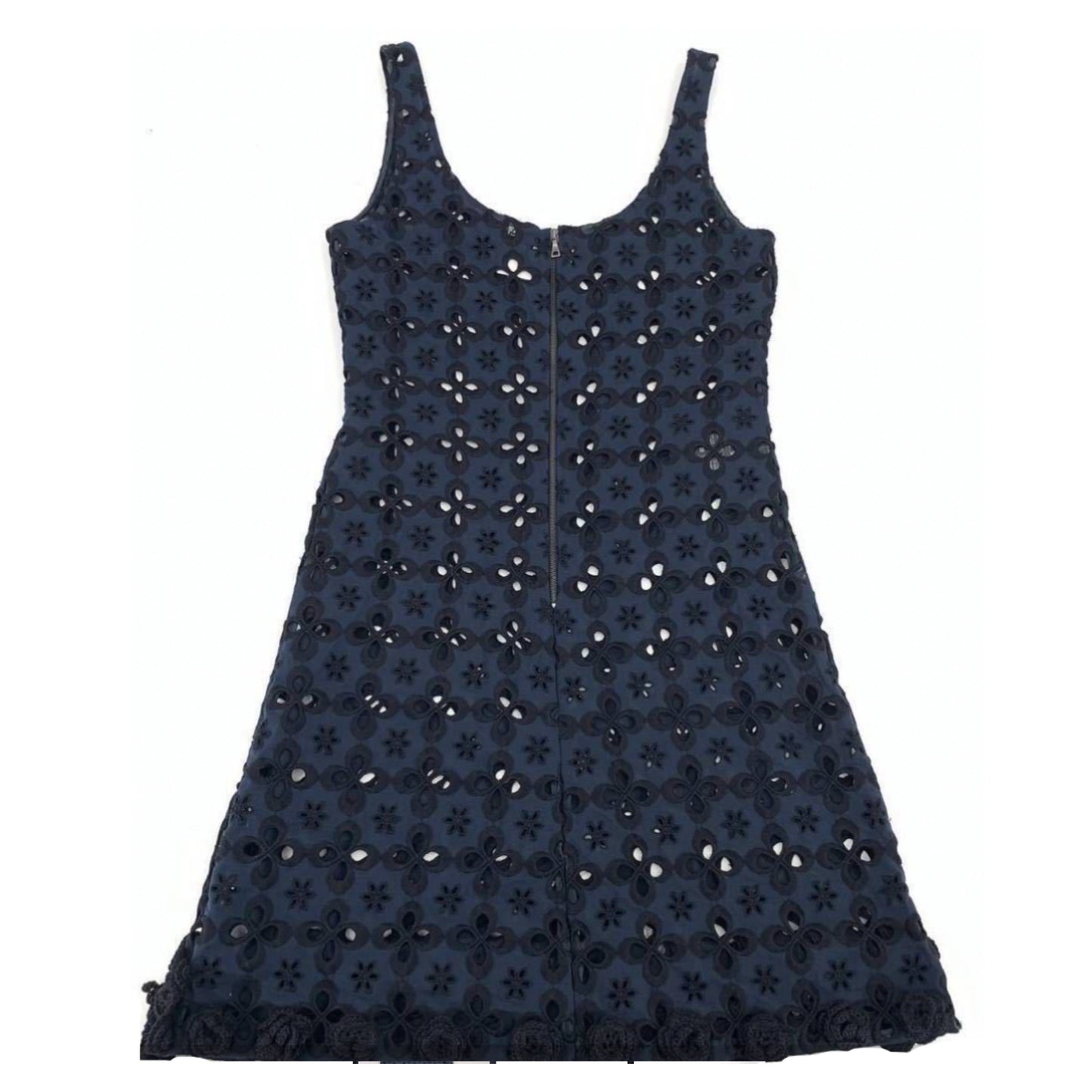 Prada Floral Lace Scoop Neck Sless Mini Dress w Slip
