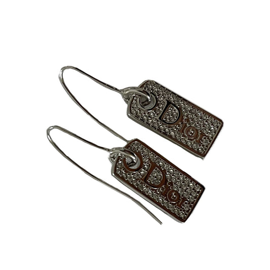 Christian Dior Rhinestone Diamanté Drop Down Earrings