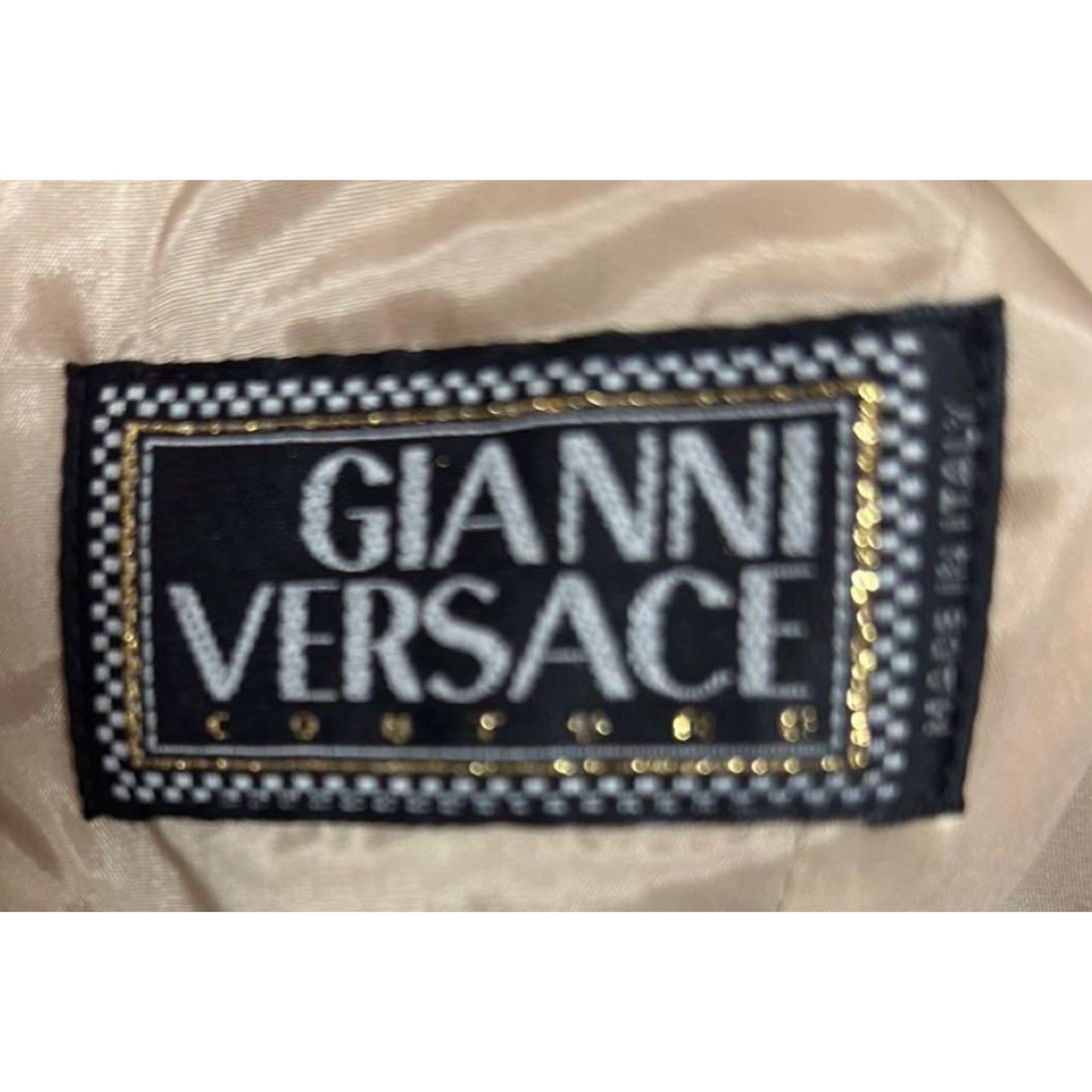Versace Embroidered Framing Mock Neck Shoulder Zip Jacket Skirt Two Piece Set