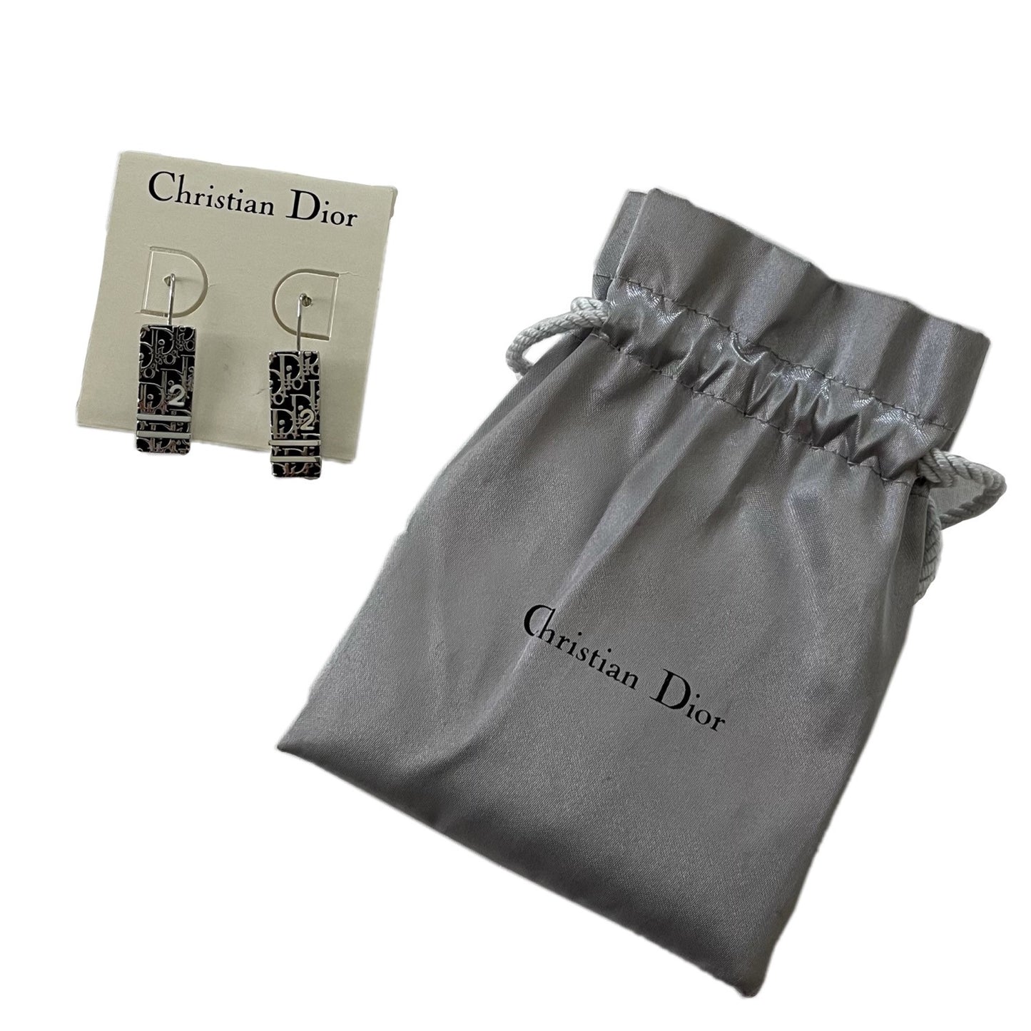 Christian Dior Trotter Logo Dangle Earrings