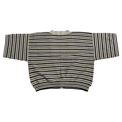 Sonia Rykiel Stripe V Neck SS Boxy Cardigan