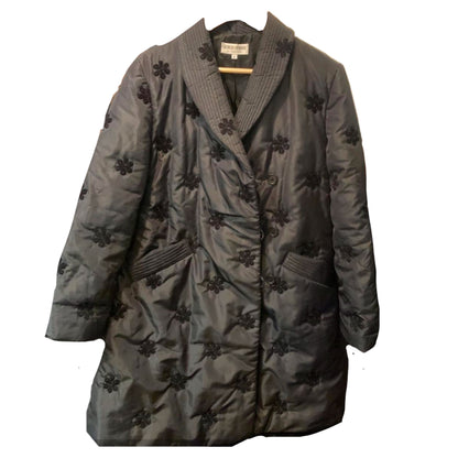 Giorgio Armani Floral Beaded Nylon Puffer Coat