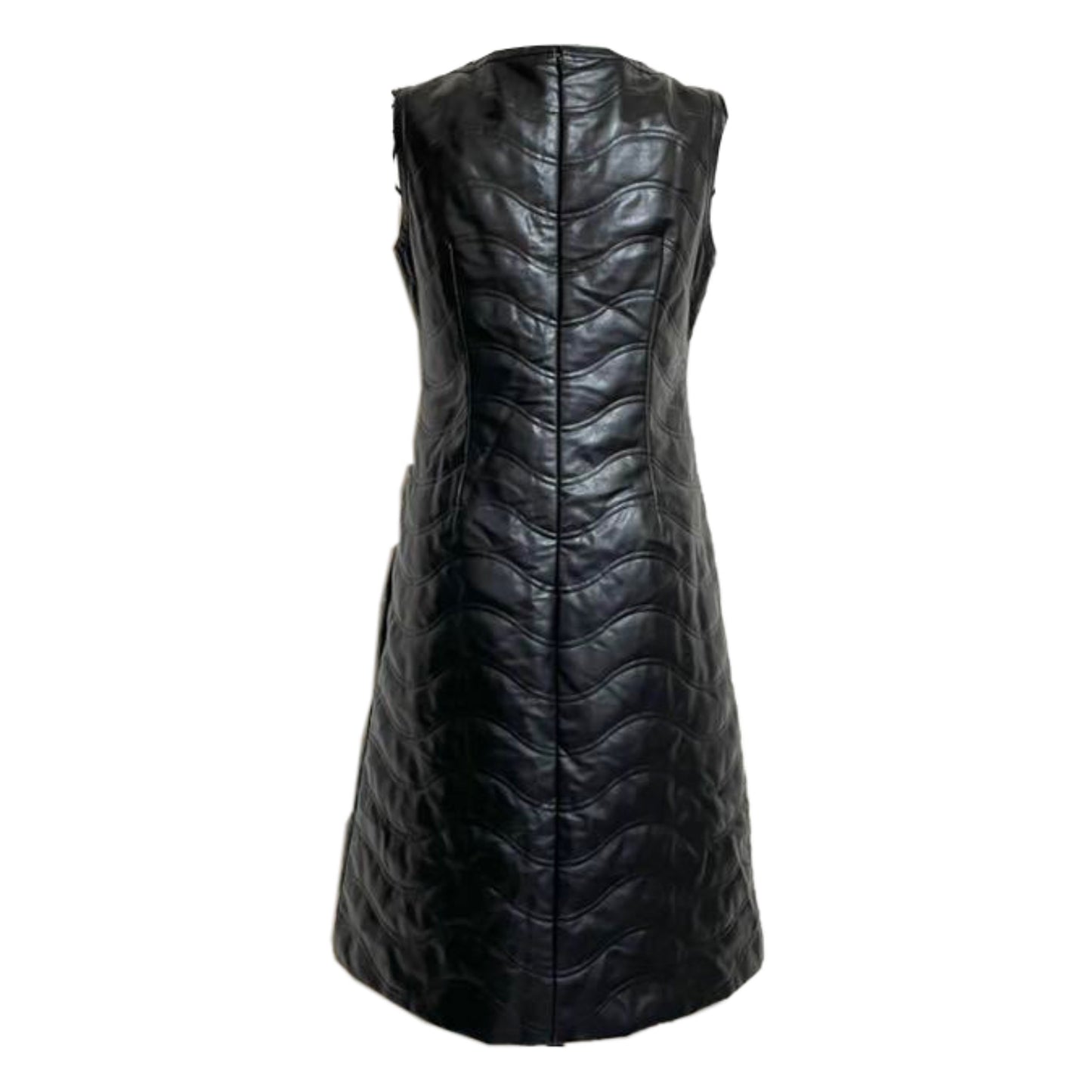 Courreges Faux Leather Logo Dresses