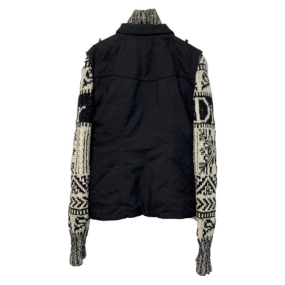 Christian Dior Tactical Utility Zip Jacket w Logo Wool Knit Sleeves