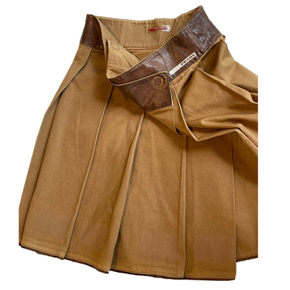 Prada Leather Leather Utility Wrap Skirt