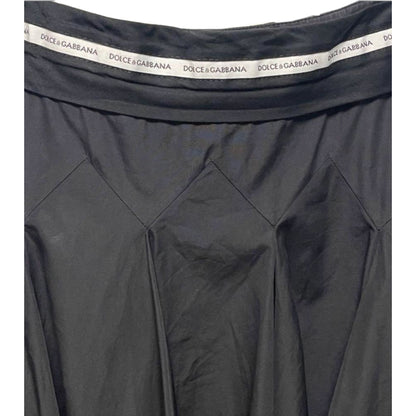 Dolce & Gabbana Waist Logo Band Assymetrical Flare Skirt