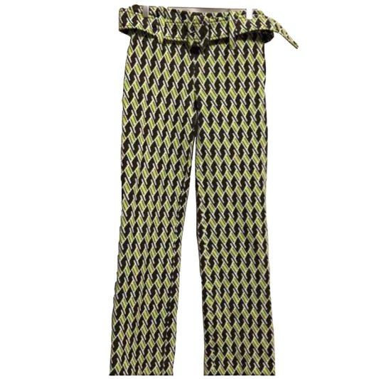Prada Ski Knit Tile Print Belt Flare Pants