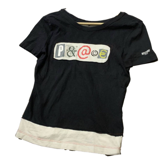 Moschino Jeans Peace Graphic Low Back Tee