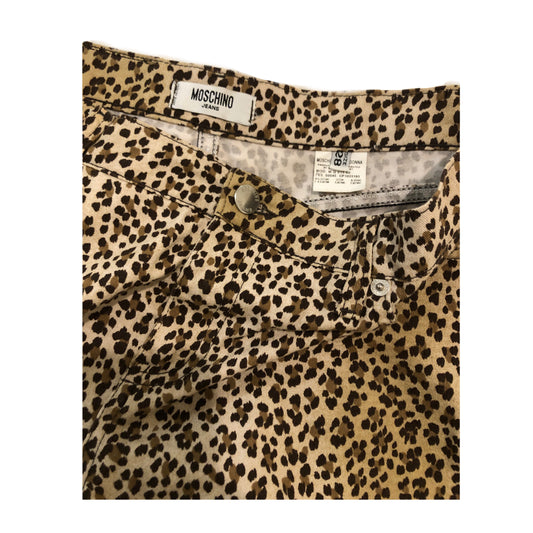 Moschino Jeans Leopard Print Mid Waist Flared Jeans