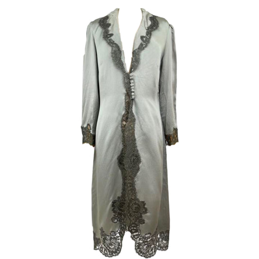 Moschino Boutique Lace Trim Button Down Asymmetrical Tunic Top