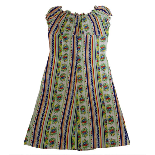 Versace Jeans Couture Floral Stripe Off Shoulder Mini Dress