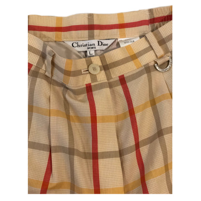 Christian Dior Sports Beige/Red/Yellow Check Pants