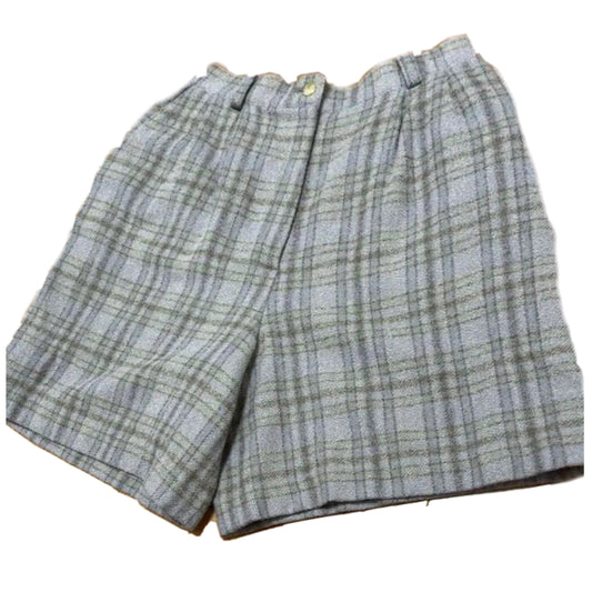 Balenciaga Gold Checkered Wool Bermuda Shorts