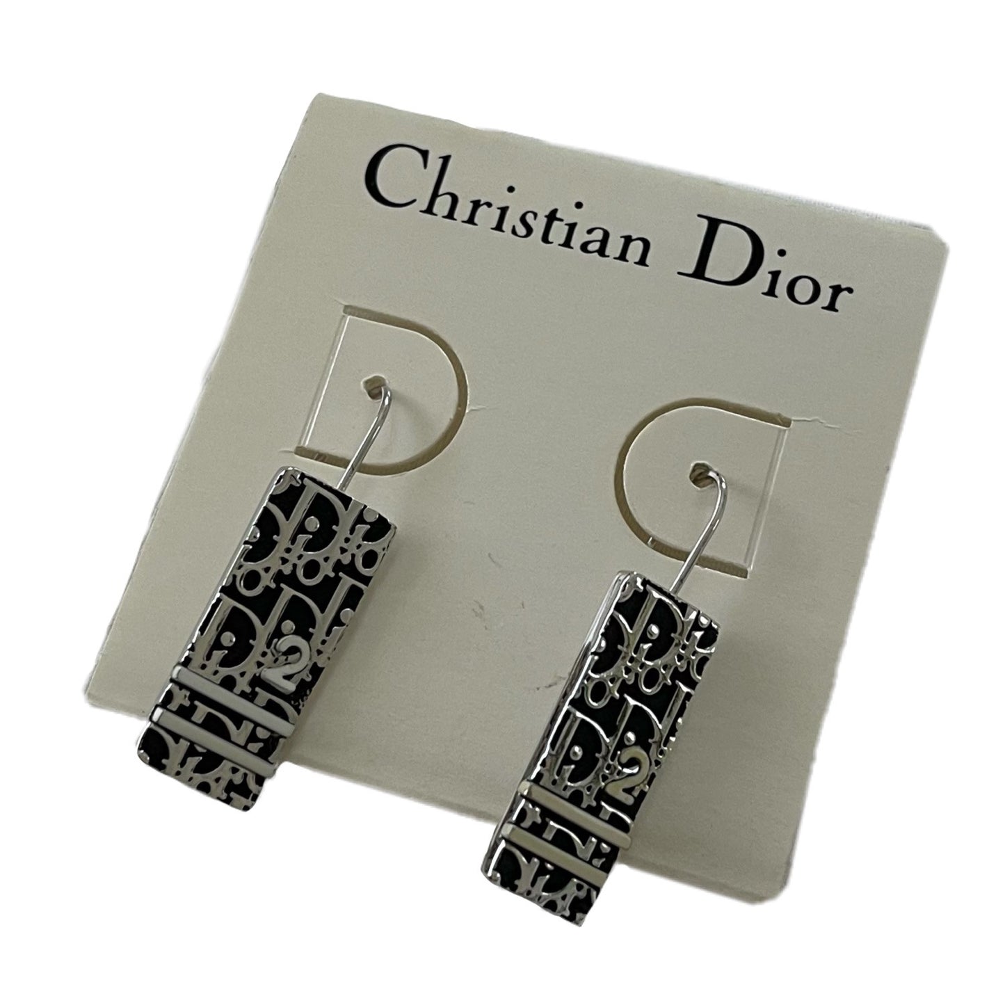 Christian Dior Trotter Logo Dangle Earrings