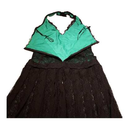 Dolce & Gabbana Lace Halterneck Sheer Pleated Skirt Dress